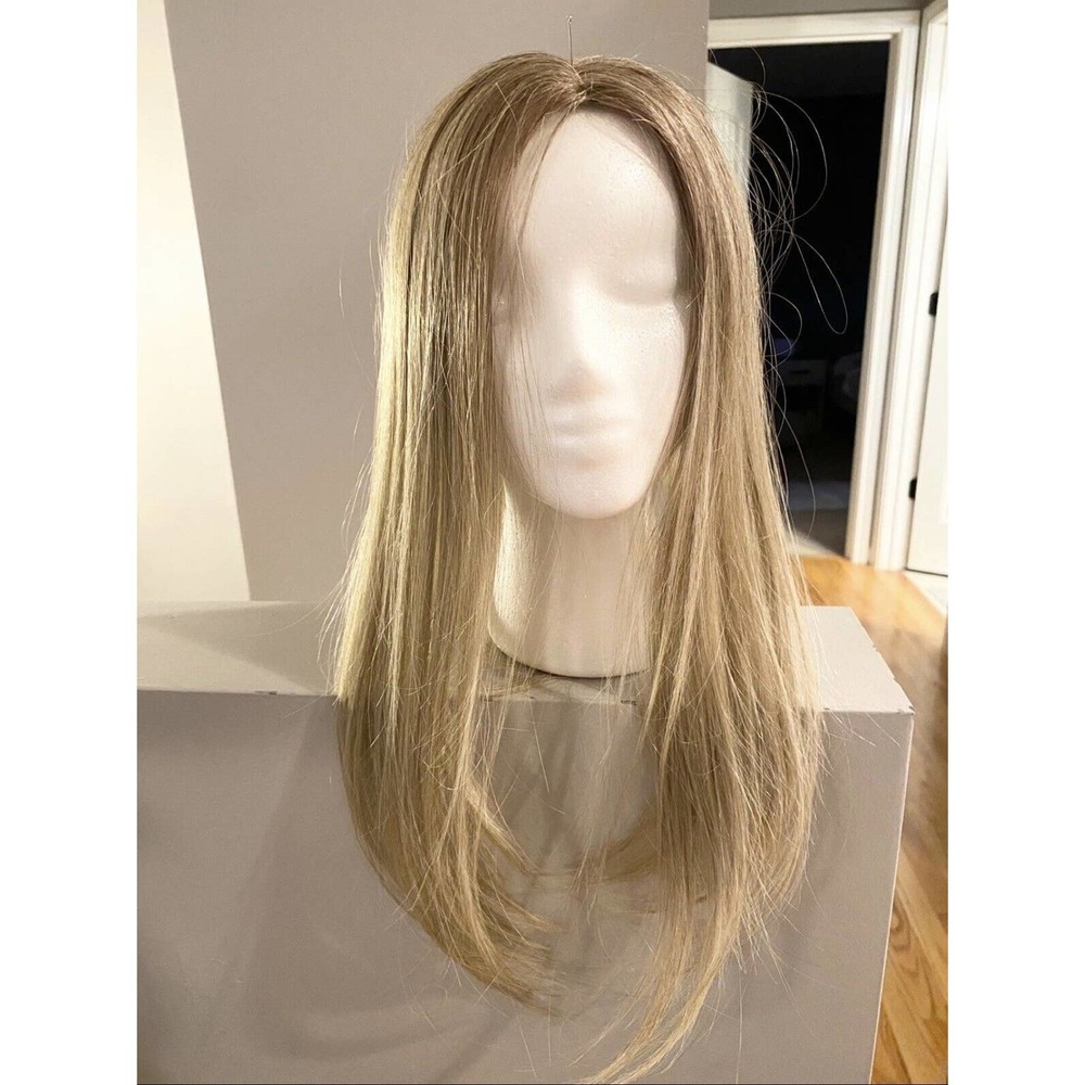 Blonde Human Hair Topper Long Blond Hair Clip In Extensions Light Density No Tag